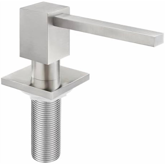 All Brass Built in Soap Dispenser for Kitchen Brushed Nickel Deck Mounted Sink soapdispenser with 17OZ Above The Counter Refillable PET Bottle Brass Pump Head Dish Soap Dispenser