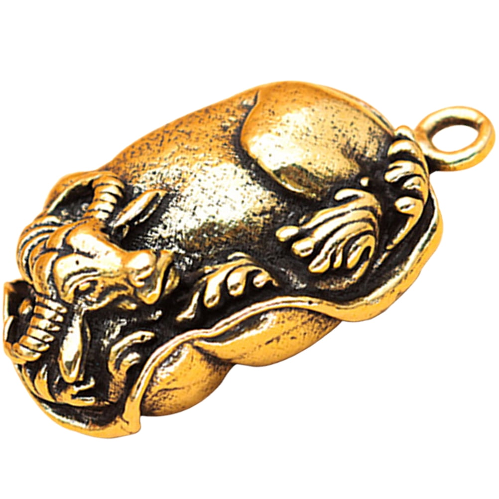 Brass Bull Vintage Cow Charm Key Ring DIY Pendant Decorative Lucky