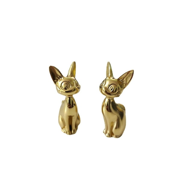 Brass Cabinet Knobs (2 Pack) Cute Cat Golden Drawer Knob Kitchen Cabinet Pulls with Vintage Cupboard Hardware Dresser Drawer Handles Kitchen Cabinet Handles