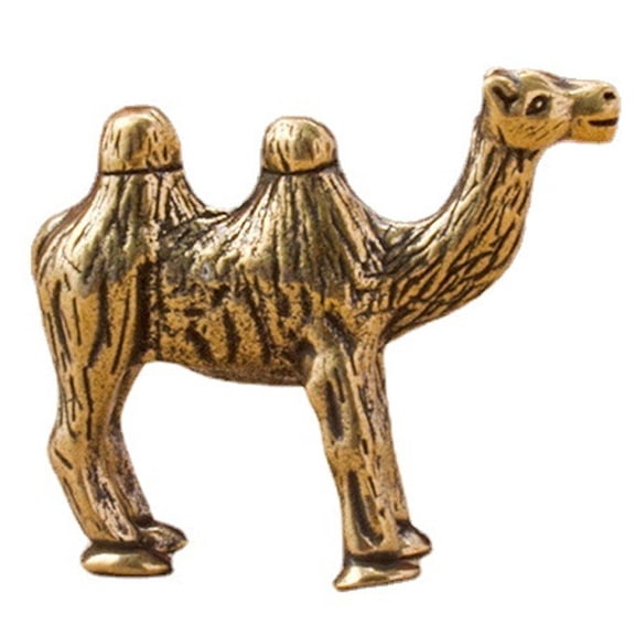 Brass Camel Statue, Brass Animal Figure Mini Camel Figurine Camel Feng Shui Statue Brass Camel Model Good Lucky Camel Decorative for Home Office Desk Decor