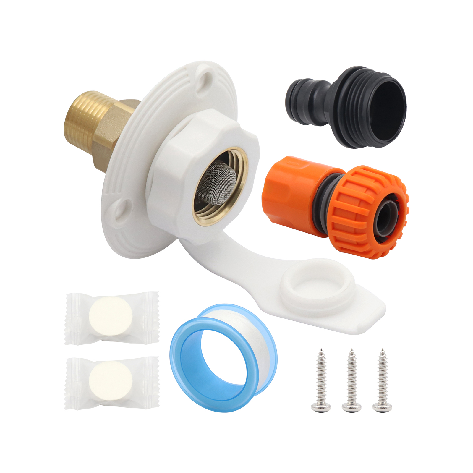 Brass Campers Water Inlet Set With Leak Proof Silicone Seal And ABS ...