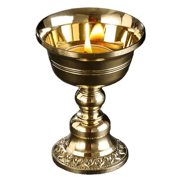 Brass Candle Cup Series Buddhist Tibetan Lamp Holder Wedding Banquet Home Table Decoration Brass Butter Lamp,1 * Butter lamps,As Shown