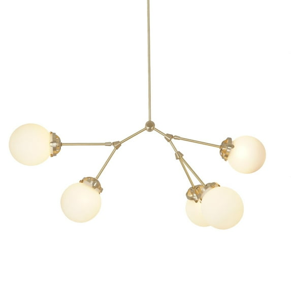Brass Ceiling Flush Mount Chandelier 4 Light Sputnik Chandelier