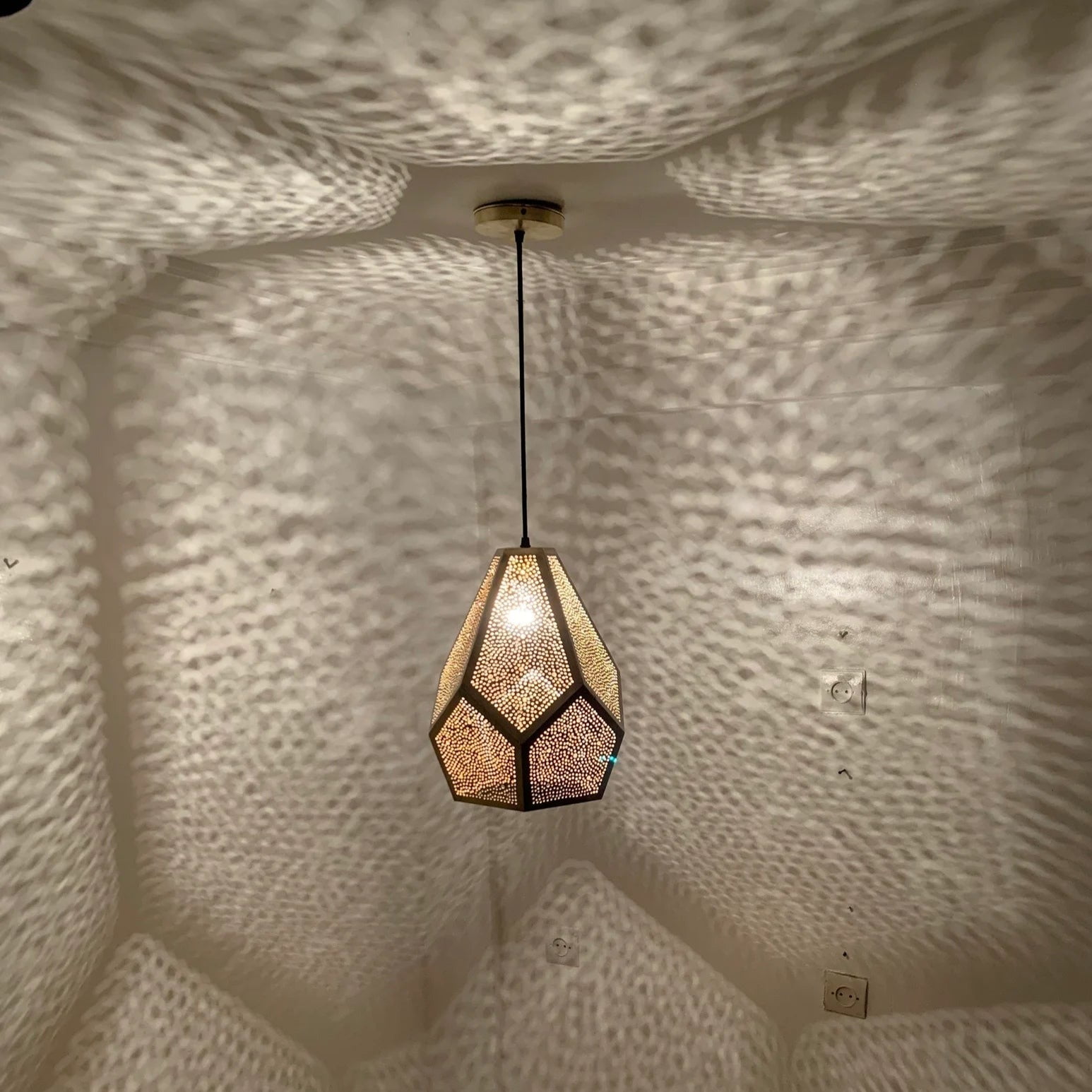 Afoscraft Moroccan Dimmable Brass Pendant Light Walmart