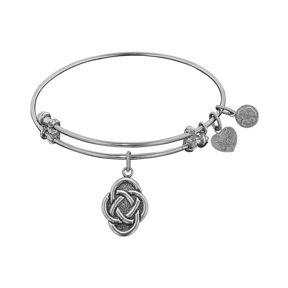 Brass Celtic Oval Knot Bangle Bracelet 7.25 Inches Adjustable
