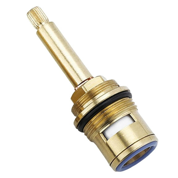 Brass Ceramic Stem Disc Cartridges Faucet Valves Replacement, Wear Resistant Quarter Turn 20 Tooth Thread G3/4" for Hot Cold Water, Kitchen Taps Blue Anti Clockwise