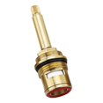 thumbnail image 1 of Brass Ceramic Stem Disc Cartridges Faucet Valves Replacement, Wear Resistant Quarter Turn 20 Tooth Thread G3/4" for Hot Cold Water, Kitchen Taps Red Clockwise, 1 of 8