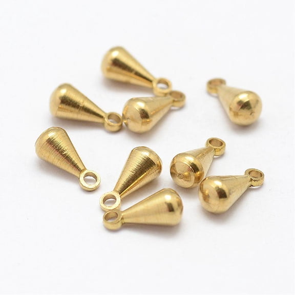 Brass Chain Extender Drop Teardrop Nickel Free Raw(Unplated) 6x3mm Hole: 1.5mm