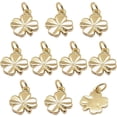 thumbnail image 1 of Brass Charms Cadmium Free & Nickel Free & Lead Free Clover Real 18K Gold Plated 11x8x1mm Hole: 2.5mm, 1 of 1
