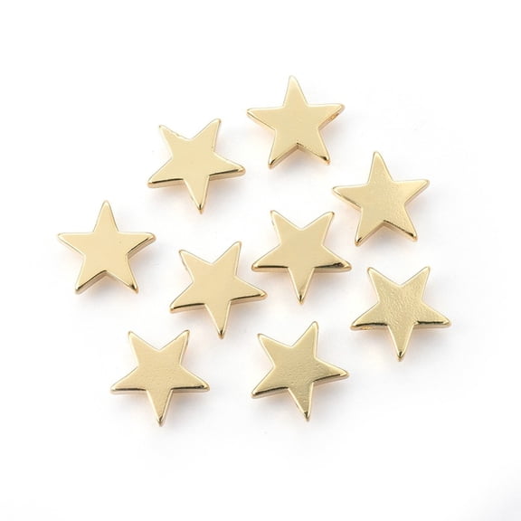 Brass Charms Long-Lasting Plated Star Real 18K Gold Plated 11.5x12x2.5mm Hole: 1.2mm Gold