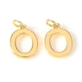 thumbnail image 1 of Brass Charms with Jump Rings Letter Real 18K golden Plated Letter.O O: 10x7.5x1mm Hole: 2.5mm, 1 of 2