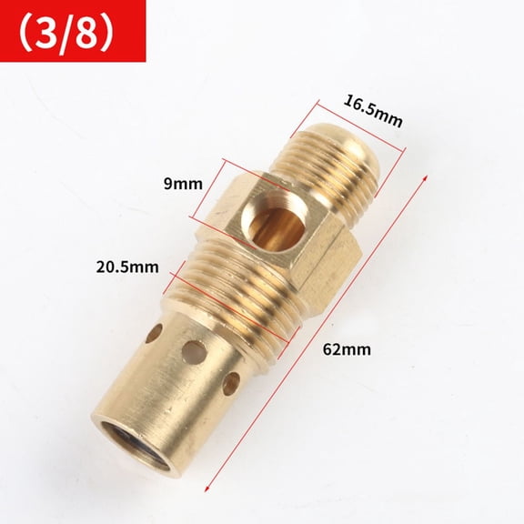 Brass Check Valve For Air Compressor Featuring G3/8 Male Npt X G1/2 Thread And G1/8 Female Npt Side Port For Airflow Control