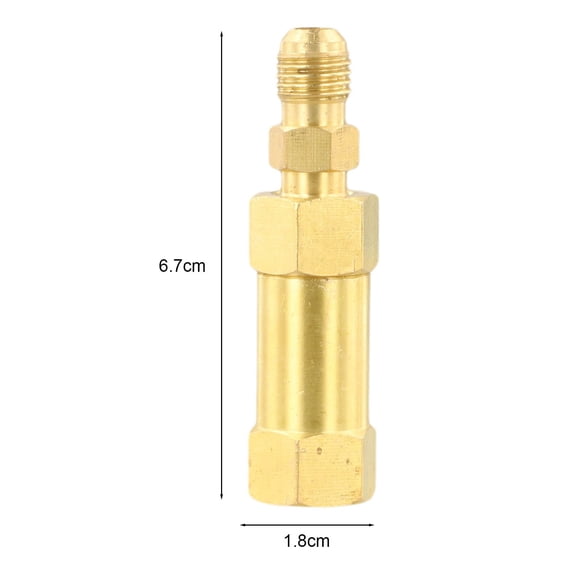 Brass Check Valve for AC Refrigeration, 1/4" SAE One-Way Anti-Backflow Safety Valve CVP-14FM for R134a System Service