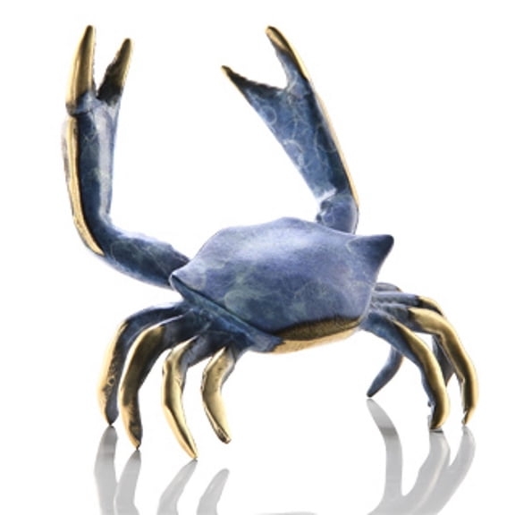 Brass Chesapeake Bay Maryland Crab Figurine Shelf Tabletop Decor