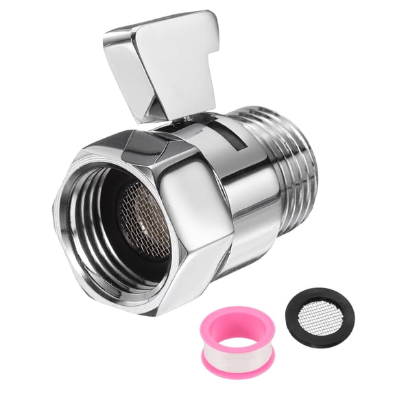 Brass Chrome G1/2" Shower Control Valve Water Pressure Regulator with PTFE Tape (Polished Silver, 38mm/1.5")