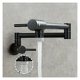 thumbnail image 1 of Brass Chrome Kitchen Faucet Dual Handle Kitchen Tap Wall Mounted Folding Double Handle Single Cold Water Tap ,Easy to Install, 1 of 5