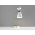 thumbnail image 1 of Brass Cinch White Metal Desk Lamp, 1 of 3