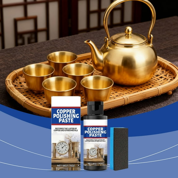 Brass Cleaner under $5! Cagogo Brass Polish and Cleaner, Metal Polish for Brass Copper and Bronze, Tarnish Remover for Hardware and Decor, Daily Care Polishing Agent for Metal Parts, 50ml Brass