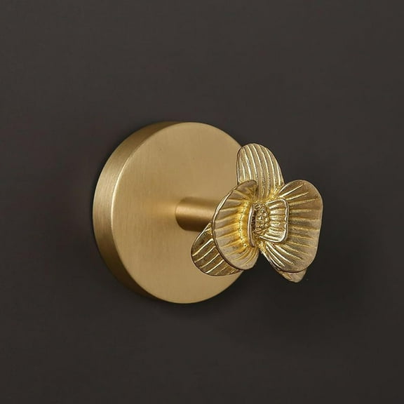 Brass Coat Hooks Wall Mounted:Creative Animal Shaped Decorative Wall Hooks,Heavy Duty Brass Vintage Hanging Hook,Wall Hangers for Coat,Hat,Towel,Bag,Key (Phalaenopsis)