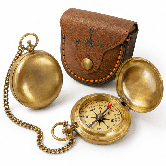 Brass Compass Gift Antique Edition 2 Collectible Desk Decor for Son Men Graduation Birthday
