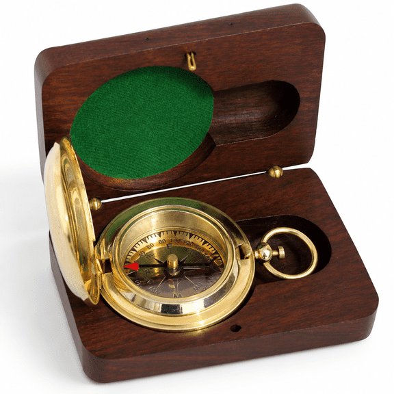 Brass Compass Gift – Classic Edition 1 Collectible Desk Decor Keepsake for Men