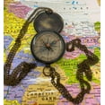 thumbnail image 1 of Brass Compass Marine Engraved Compass Sundial Compass Gifts Graduation Day Gifts for Son Brown Antique 3 Inch, 1 of 5