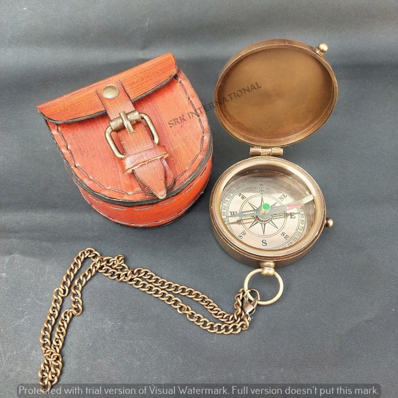 Brass Compass Pocket Compass Brass Nautical Marine Compass Vintage Nautical