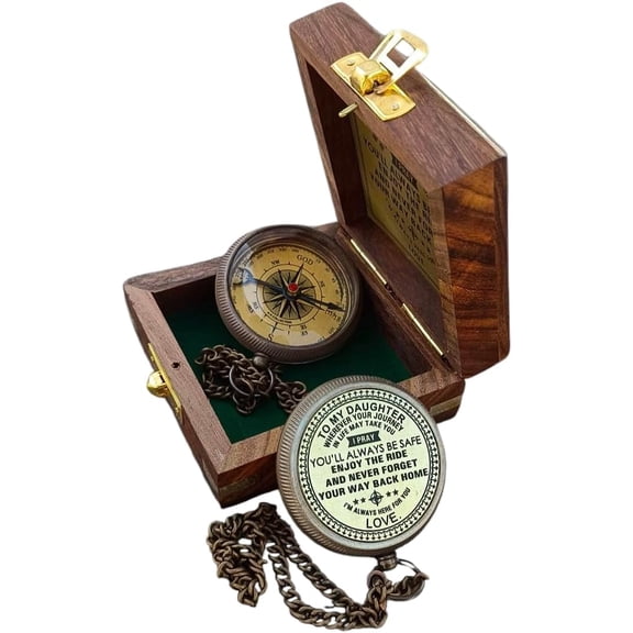 Brass Compass To my Daughter Quote, Gift for Daughter From Dad, Gift for Daughter from Dad, Engraved Gift for Daughter, Father Mother Gift Idea