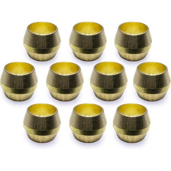 Brass Compression Fitting Ferrule Sleeve Tube Fitting (1/8" Tube OD)Air Condition Refrigeration- Anillo de Compresion Para Tuberiampresion Para Tuberia 10PK