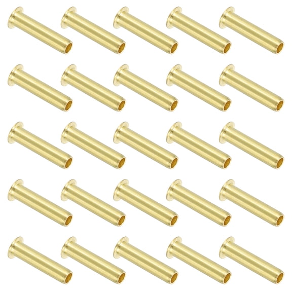 Brass Compression Insert, 25 Pcs 5mm OD x 3mm ID Tube Insert Tube Support Compression Fitting Assortment Kit for Water Oil Air Pipe