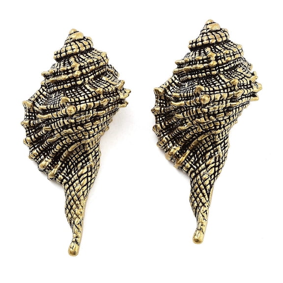Brass Conch Figurines Statues for Home Desktop Feng Shui Ornament Antique Bronze 87x42.5x33.5mm
