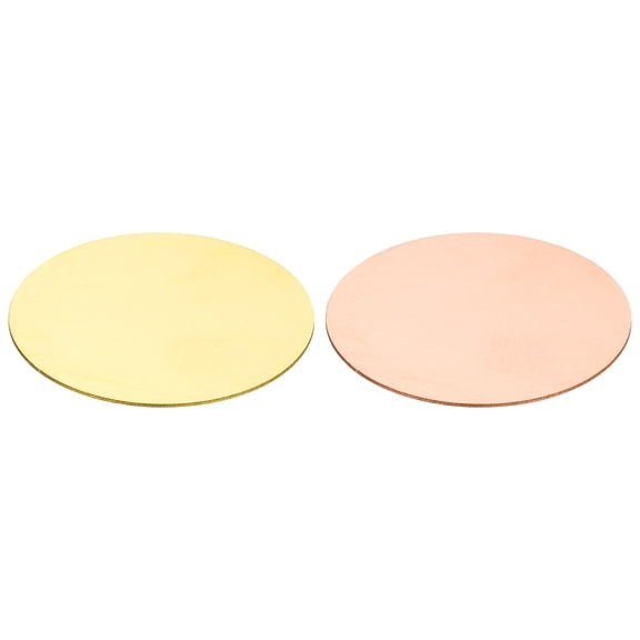 Brass Copper Sheets, 1.57x0.02" Brass Copper Round Plate for Craft, 2 Pcs