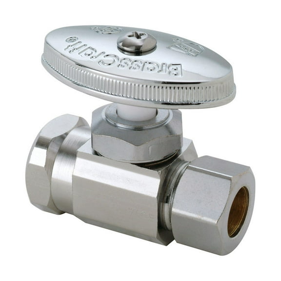BRASS CRAFT SERVICE PARTS Straight Stop Valve, Chrome, 1/2 FIP x 1/2-In. OR32X CD