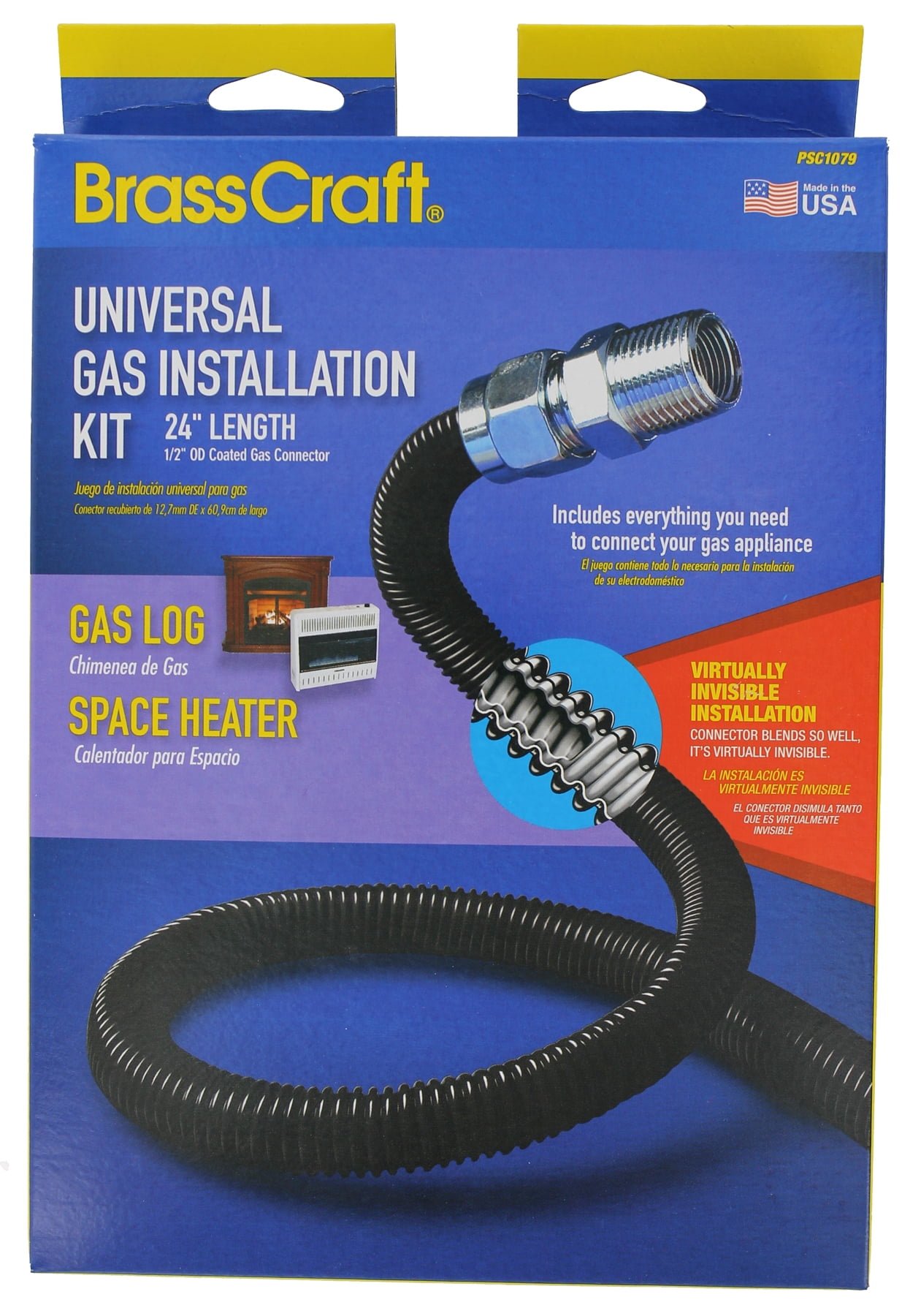 24" Black Stainless Steel Universal Gas Installation Kit