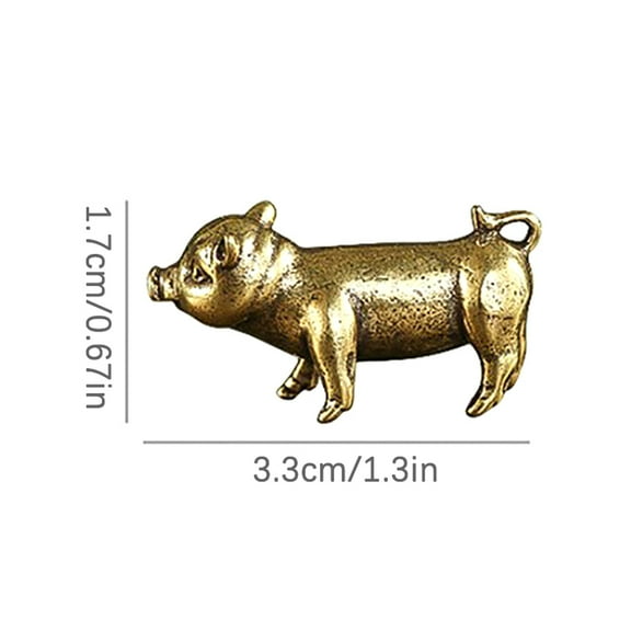 Brass Creative Small Bronze Pig Figurines Chinese Zodiac Pig Ornaments Decor