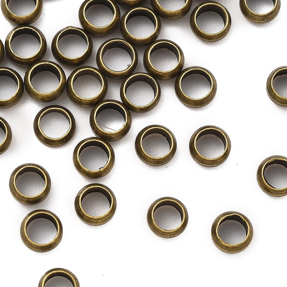 Brass Crimp Beads Bronze 4x2mm Hole: 3mm