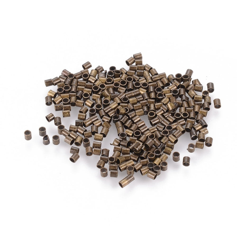 Brass Crimp Beads Cadmium Free & Lead Free Tube Bronze 1.5x1.5mm Hole: 1mm DIY