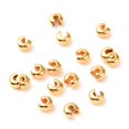 thumbnail image 1 of Brass Crimp Beads Covers Real 18K Gold Plated 5.5x6.5x3.5mm Hole: 2mm, 1 of 3