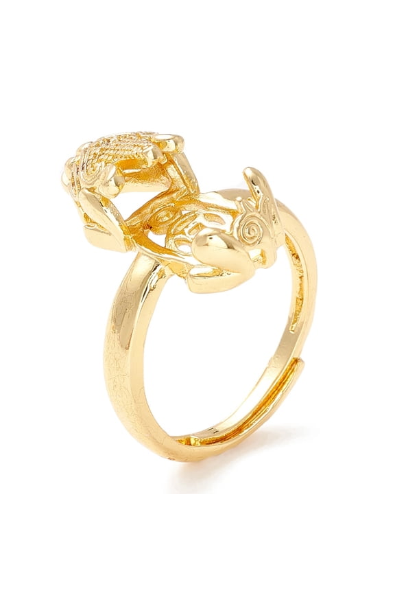 Brass Cubic Zirconia Adjustable Ring Components Claw Prong Ring Settings Long-Lasting Plated Chinese Dragon Golden Tray: 10x6mm 3mm