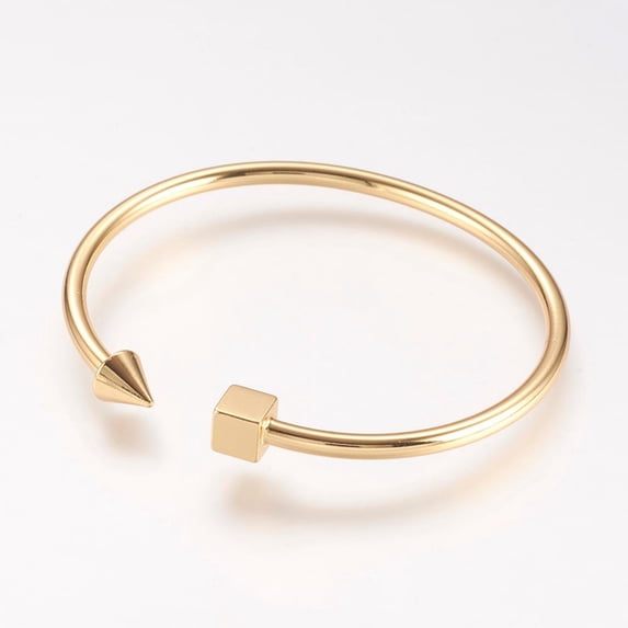 Brass Cuff Bangle Real 18K Gold Plated 2 inchx2-1/4 inch(51x57mm)