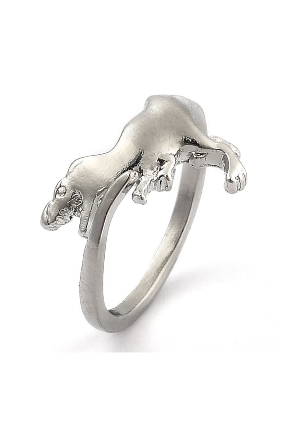 Brass Cuff Rings Open Rings Dinosaur Platinum US Size 5 1/2(16.1mm)