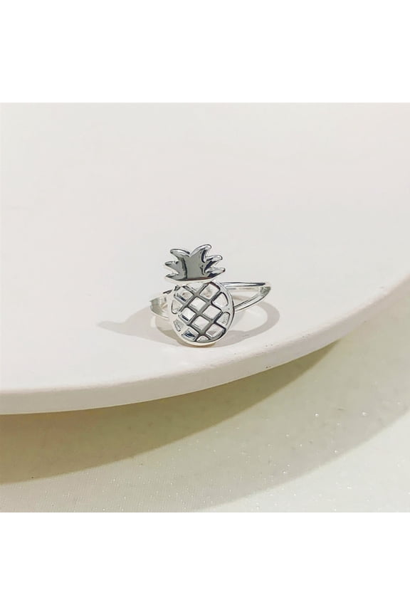 Brass Cuff Toe Rings Platinum Pineapple Inner Diameter: Adjustable