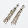 thumbnail image 1 of Brass Curb Chain Tassel Pendants with Alloy Caps Silver 74~80x9mm Hole: 3mm, 1 of 2
