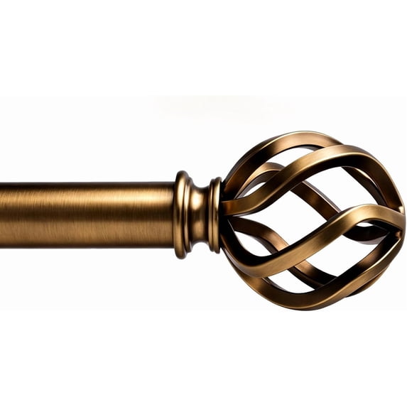 Brass Curtain Rods 18 to 120 Inches, 1 Inch Modern Drapery Rods ...