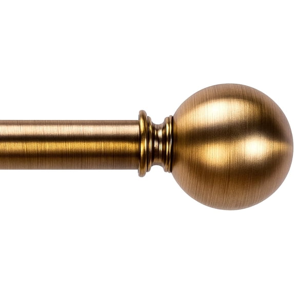 Brass Curtain Rods for Windows 18 to 144 inches, 1 Inch Modern Metal ...