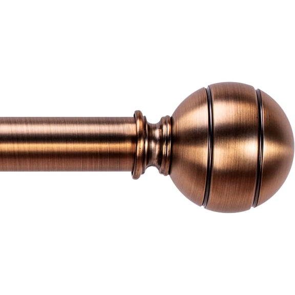 Brass Curtain Rods for Windows 30-88 Inch Adjustable Heavy Duty Metal,1 Inch Pipe Decorative Modern Rustic Blackout Drapery Rods with Twisted Cage Finials