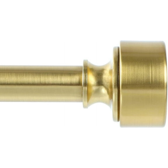 Brass Curtain Rods for Windows 66 to 120 Inch(5.5-10ft), 1 Inch Diameter Heavy Duty Curtain Rod, Adjustable Decorative Drapery Poles 36-120", Warm Gold