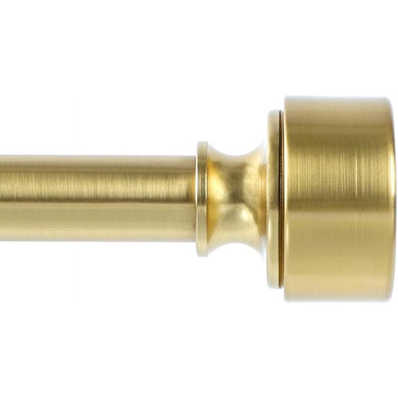 Brass Curtain Rods for Windows 48 to 84 Inch(4-7ft), 1 Inch Diameter Heavy Duty Curtain Rod, Adjustable Decorative Drapery Poles 36-88", Warm Gold