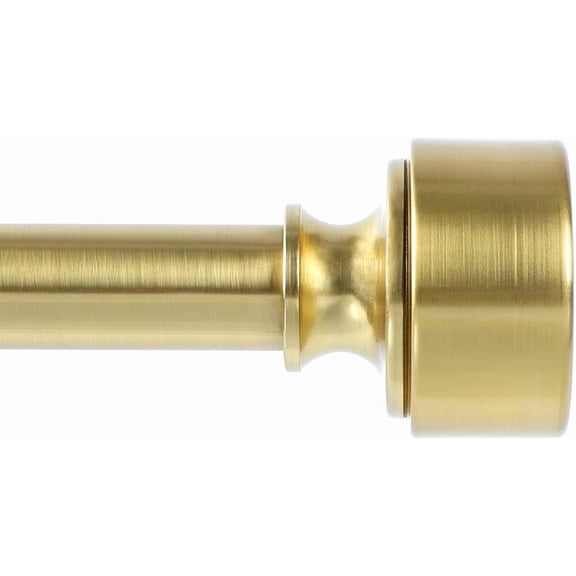 Brass Curtain Rods for Windows 72 to 144 Inch(6-12ft), 1 Inch Diameter Heavy Duty Curtain Rod, Adjustable Decorative Drapery Poles 72-144", Warm Gold