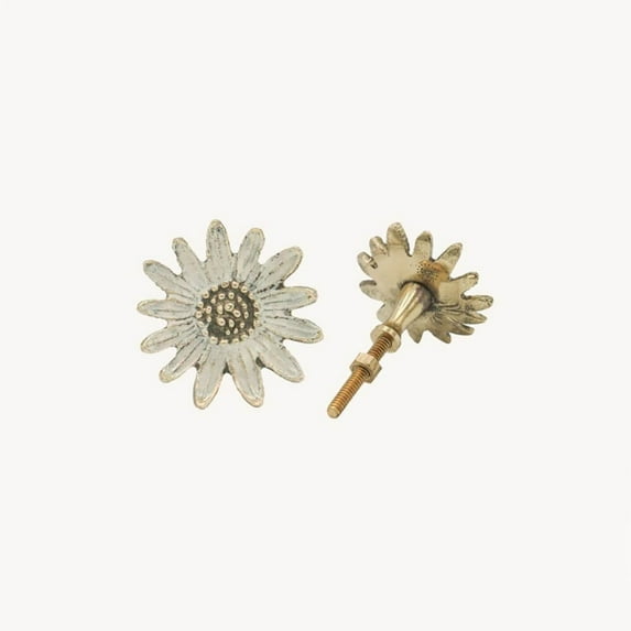 Brass Daisy Drawer Pull - Pair